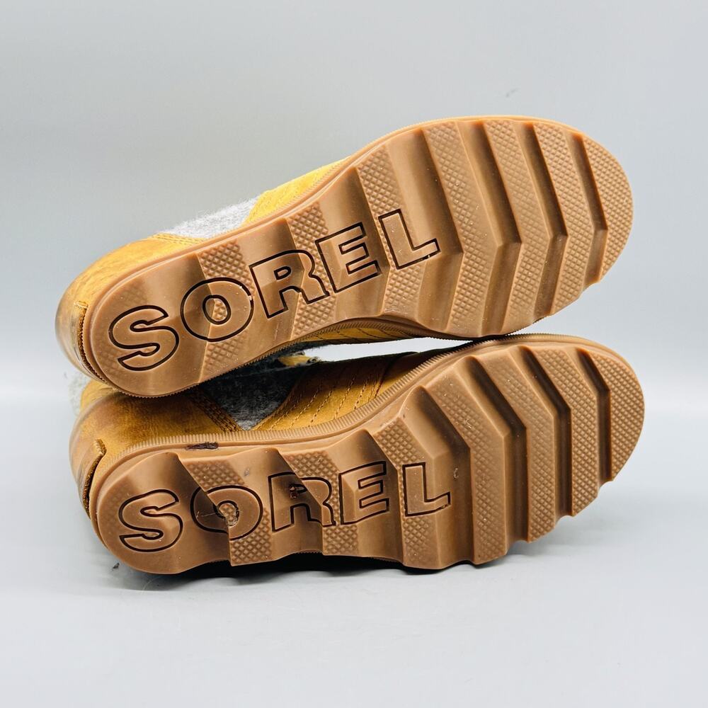Sorel Boots Womens 7.5 Brown Gray Leather Lexie Lace Up Wedge Round Toe Booties - Picture 10 of 13